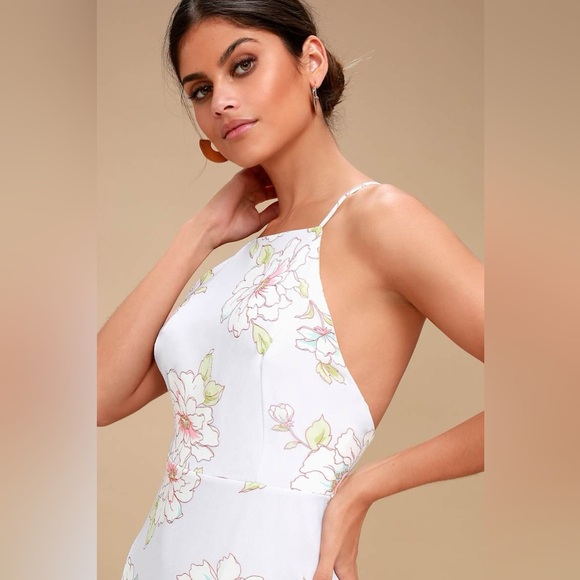 NWT Lulus Blooms for You Light Blue Floral Print Maxi Dress - Picture 12 of 12